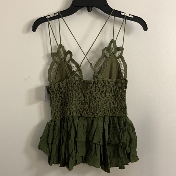 FREE PEOPLE  Adella Cami Green Moss Olive NWT - Picture 7 of 11
